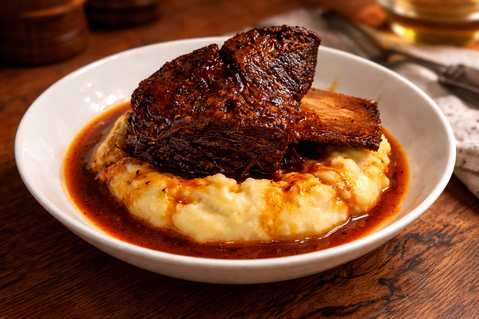 Braised Short Ribs + Roasted Garlic Mashed Potatoes